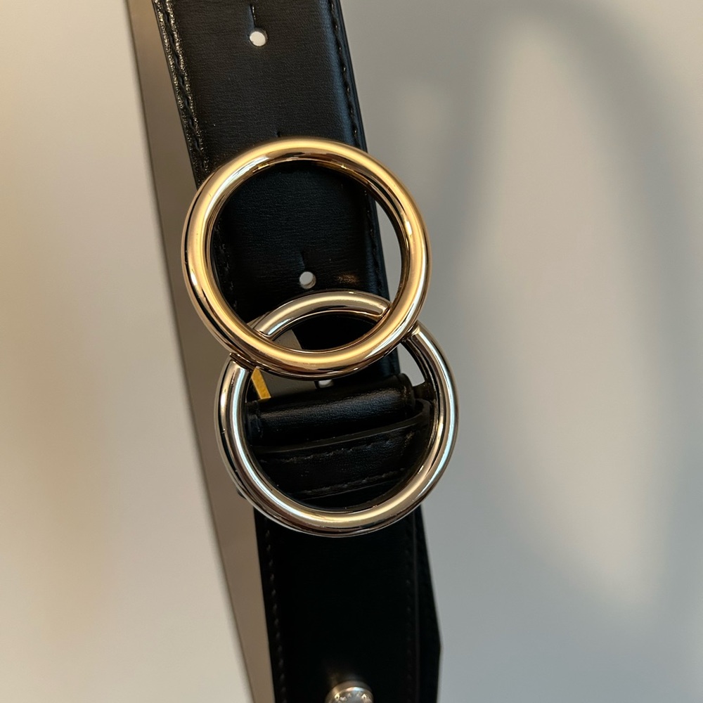 Womens Belt with Gold and Silver Buckle